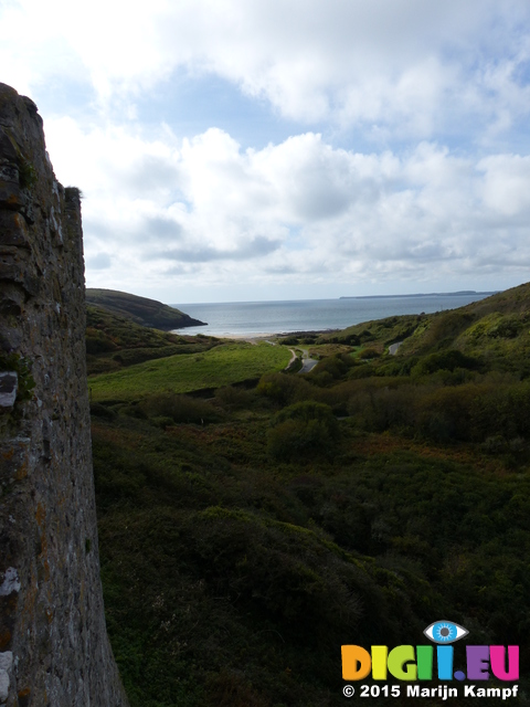 FZ021267 View from Manorbier castle wall